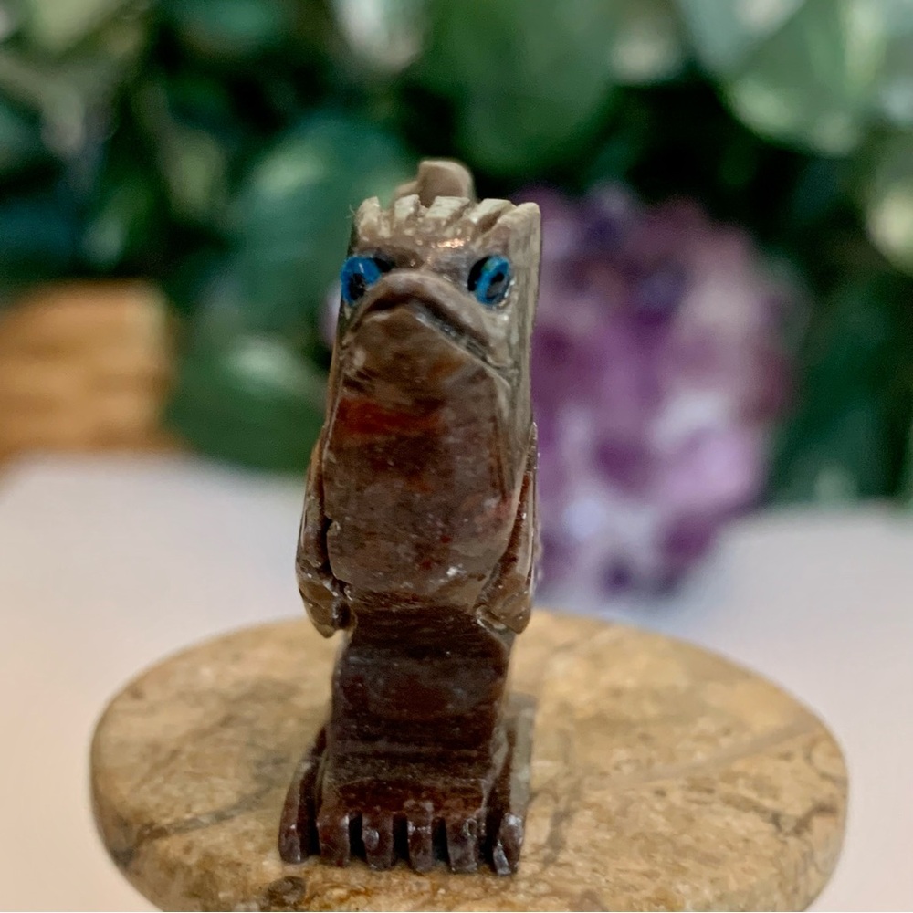 Soapstone Carved Roadrunner Figurine Miniature Bird Stone Animal Carving 1.4” - Picture 3 of 12
